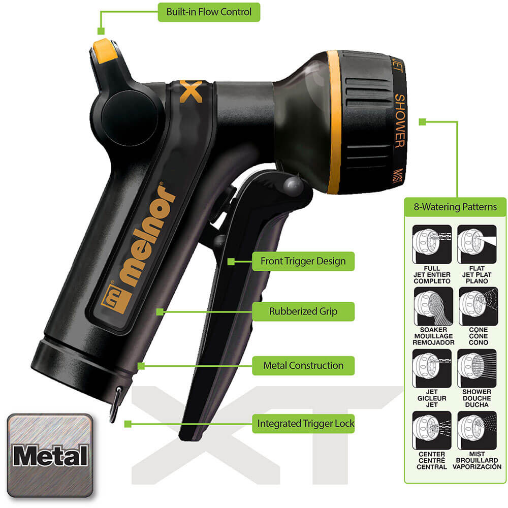 Melnor XT301 - Front Trigger 8 Pattern Metal Nozzle – Plants by Mail